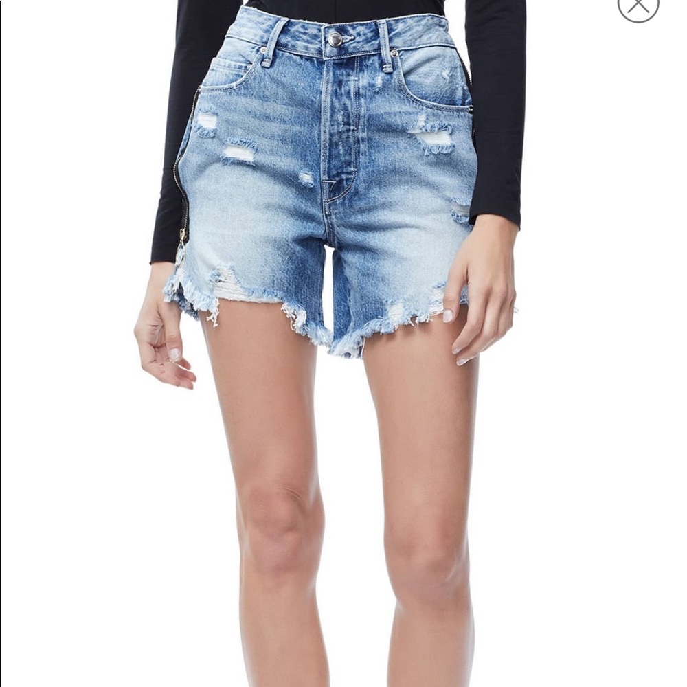 Good American Bombshell High Waist denim shorts